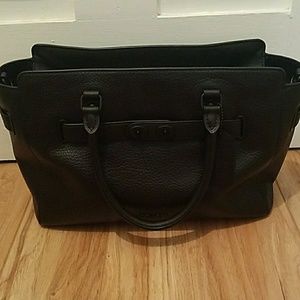 Matte Black Pebble Coach Swagger purse